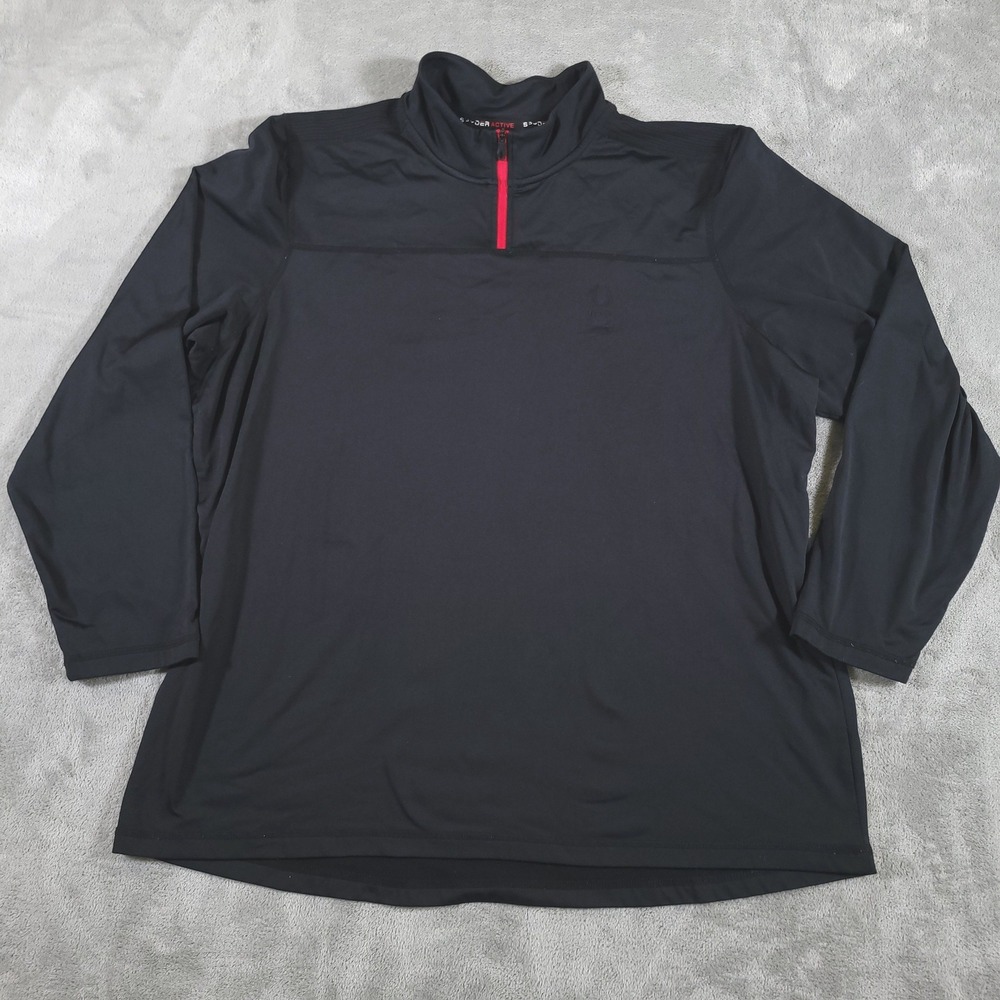 Spyder 1/4 Zip Pullover Mens XL BlackProWEB Active Athletic Long Sleeve Fleece